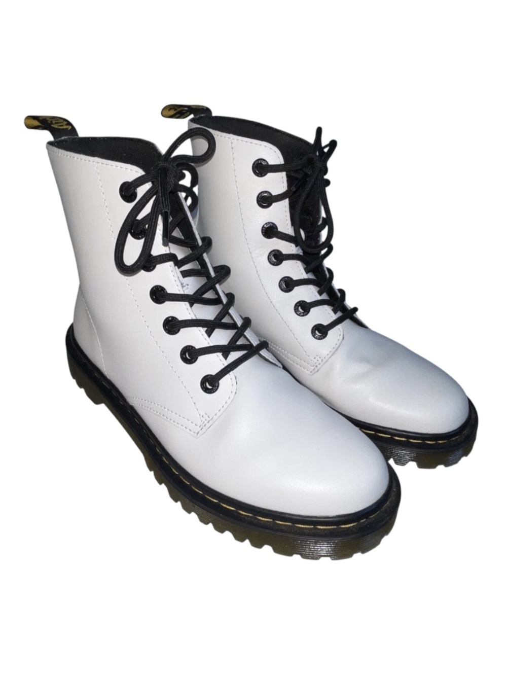 Doc Dr Martens Airwair Luana Combat Boots Women's Sz 9 White Bouncing Soles Gum